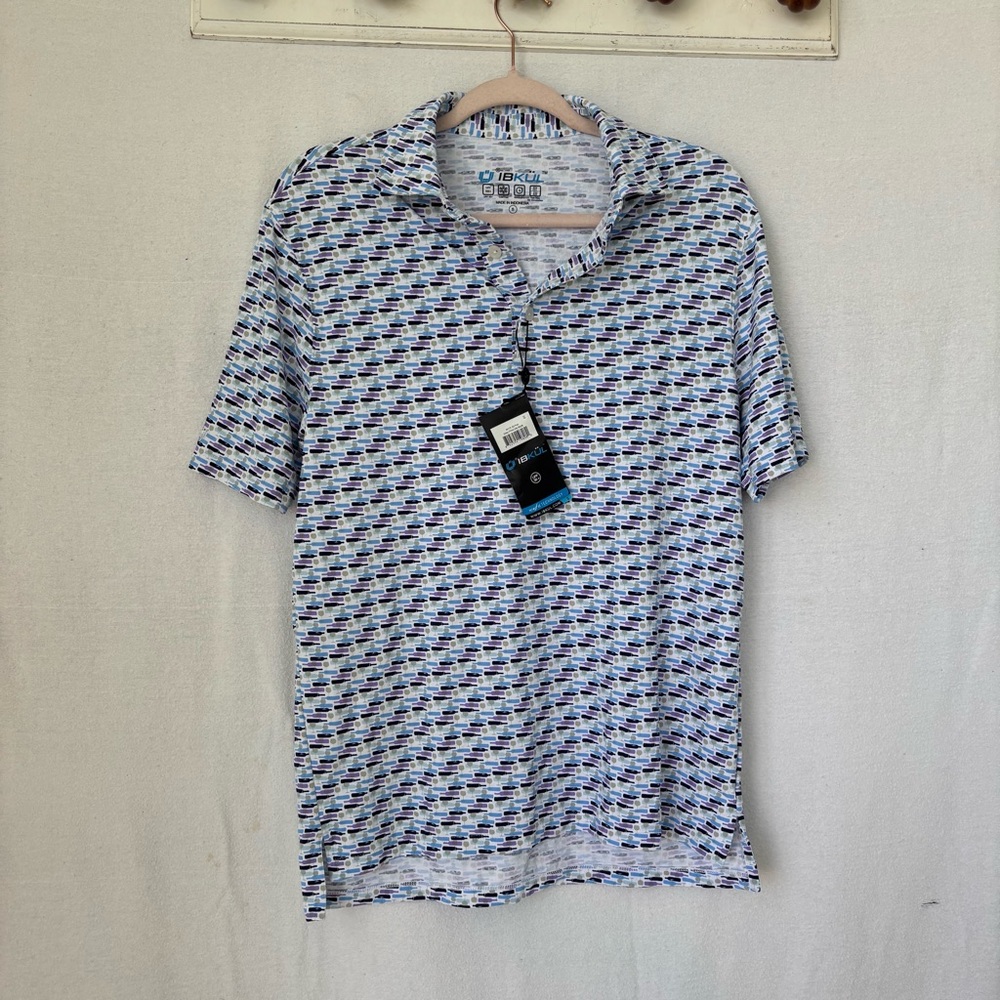 IBKUL Men's Multicolor Vino Print wine Patterned Polo Shirt